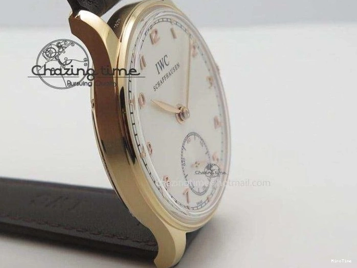 MIROTIME 0731 Compact Portuguese IW545409 RG ZF 1:1 Best Edition White Dial On Brown Leather Strap A 7336
